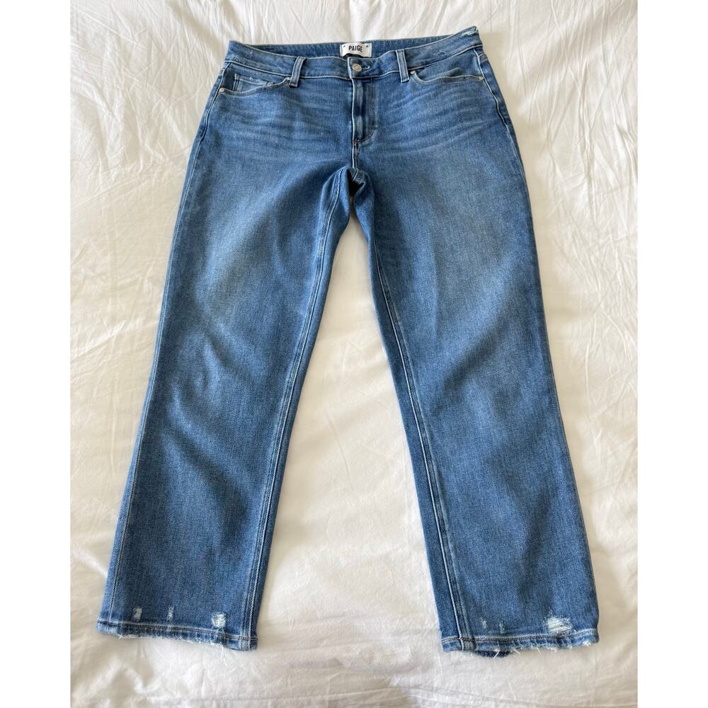 PAIGE Medium Wash Blue Flare Jeans